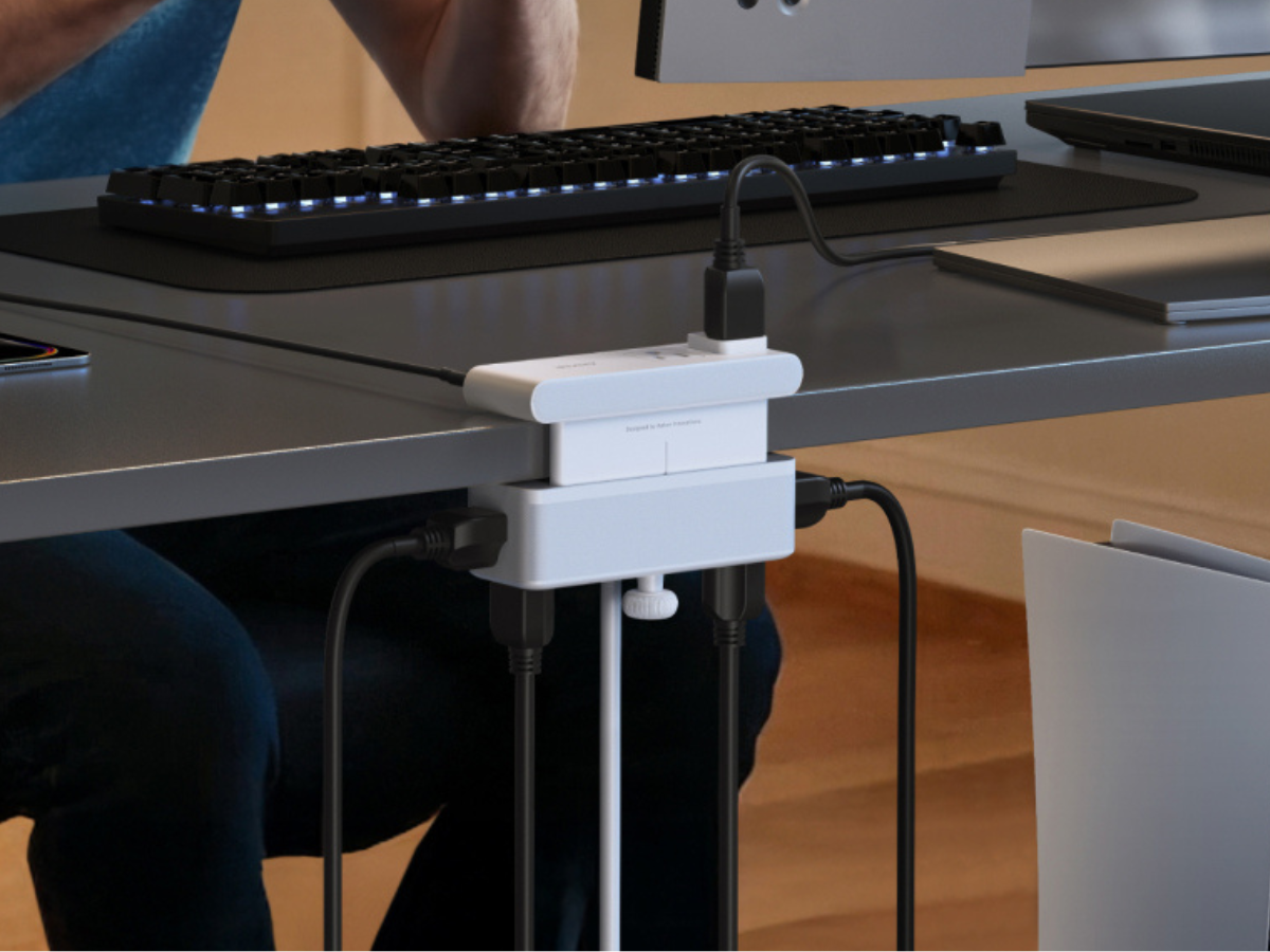 Anker Nano Power Strip 10-in-1 showing clamp design and port layout