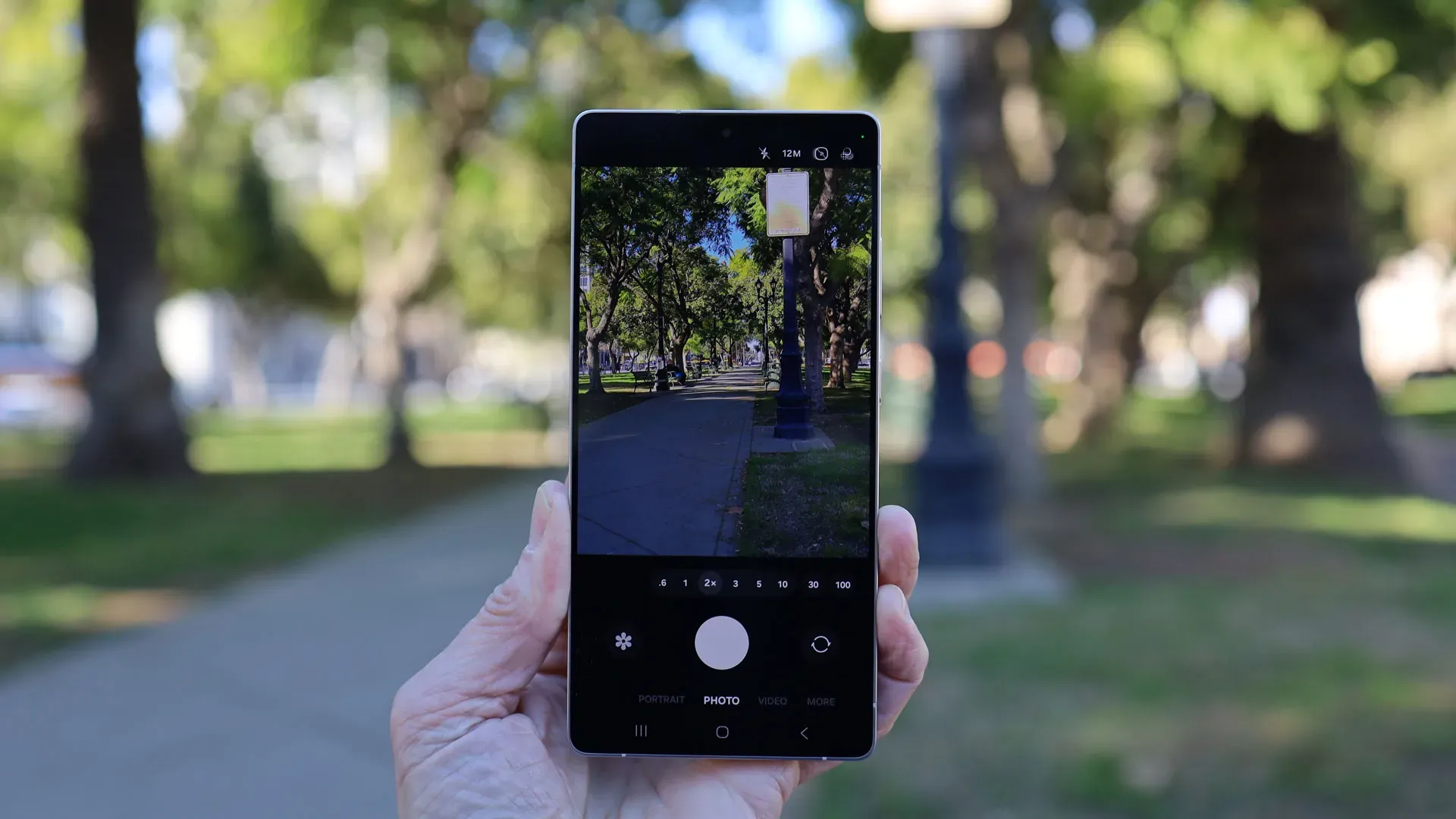 Samsung Galaxy S25 Ultra side view showing titanium frame and flat edges