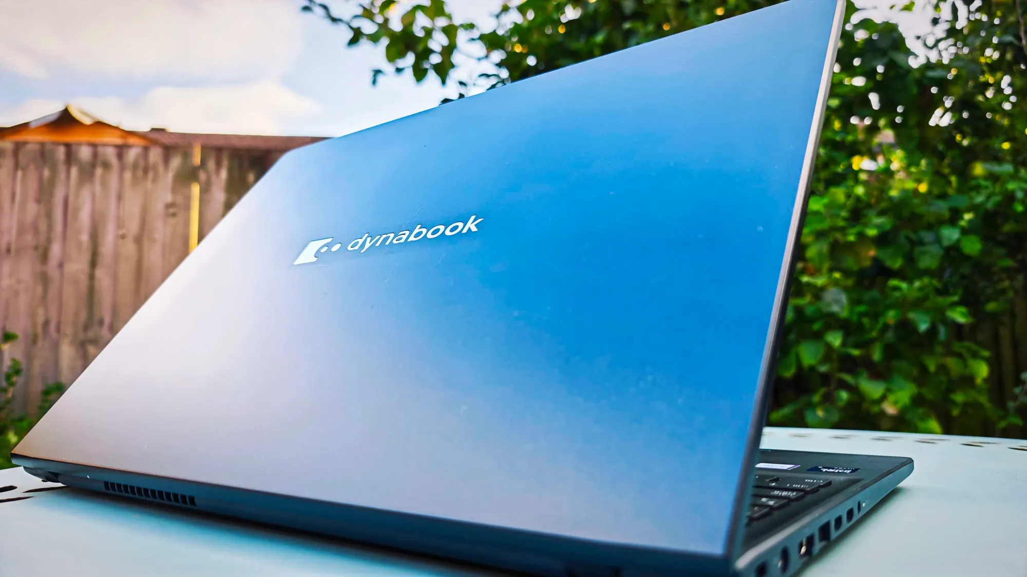 Close-up view of Dynabook Tecra A60-M keyboard and trackpad